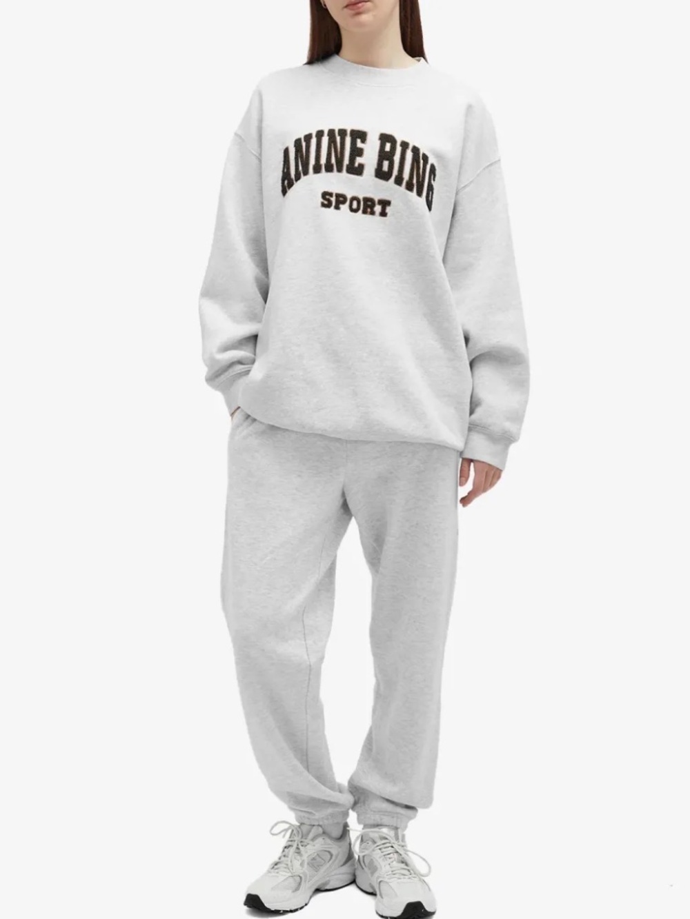 Anine Bing Tyler Oversized Pullover Mockneck Crewneck Sweater in Heather Gray - Picture 14 of 14